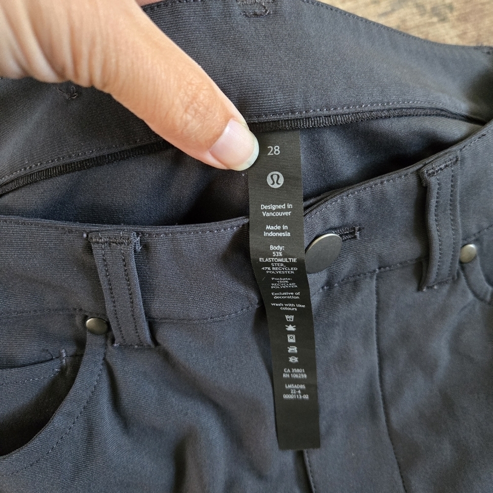 NWOT Lululemon ABC Pant Slim 28" Warpstreme Obsidian Gray Casual Pants Size 28 - Picture 5 of 10